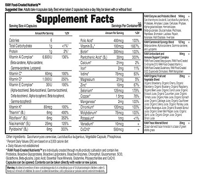 Vitamin Code Family Formula Supplement Facts
